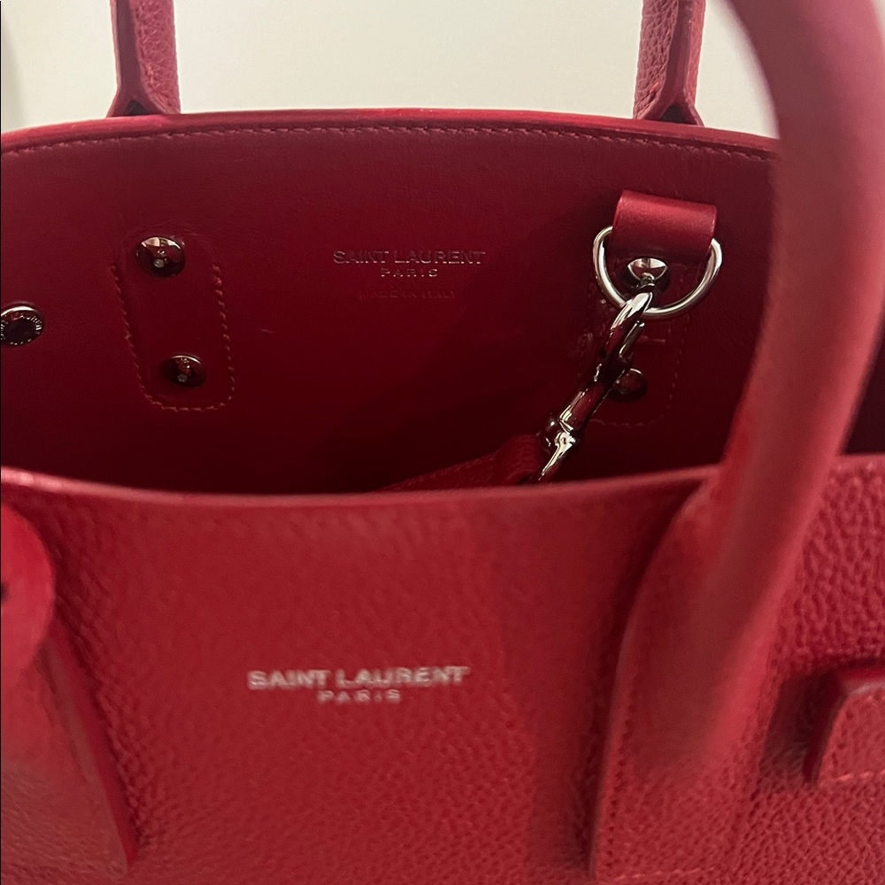 Saint Laurent/ YSL Sac de Jour nano size in Red Color - Picture 10 of 11
